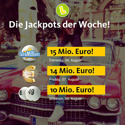 Übersicht der Lotto-Jackpots der Kalenderwoche 32