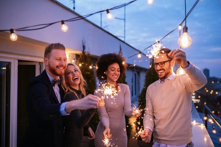 Ausgelassene Freude an Silvester